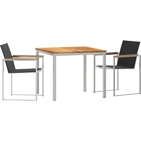 Maison Exclusive - Garten Essgruppe 3 pcs Massives Teakholz und E