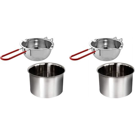 2X Marmite à double bain-marie avec poignée chauffante, grande capacité pour faire fondre le chocolat et le caramel au beurre (400 ml) (1/5)