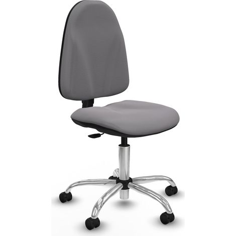 Algarra CP similpiel gris  base cromada ruedas engomadas 50mm