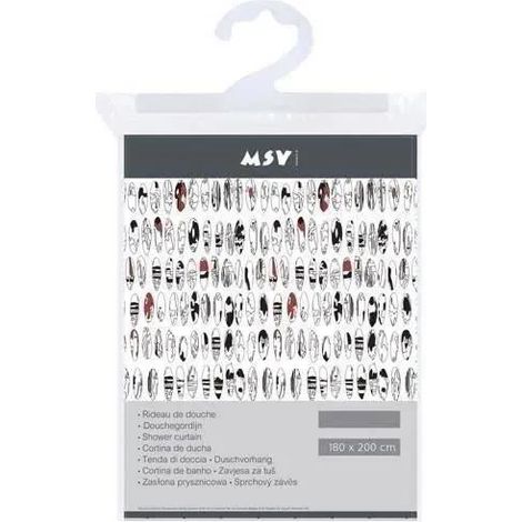 MSV Tende da doccia design grafico PEVA 180x200 cm