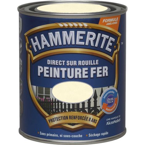 Peinture Direct Sur Rouille Martelée Blanc Brume 0,75 L - Hammerite