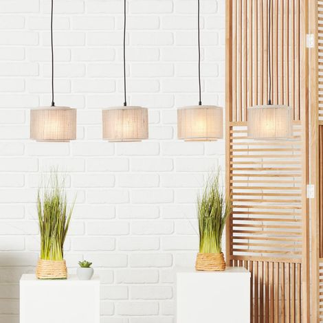 BRILLIANT Odar Pendelleuchte 4flg schwarz/beige  4x A60, E27, 42W, geeignet für Normallampen (nicht enthalten) (1/5)