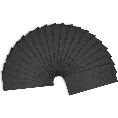 Papier abrasif grain 150, feuilles ponçage à sec et à eau 23 x 9 cm, pour finition meubles en bois, polissage métal et carrosserie auto, lot de 21 (1/5)