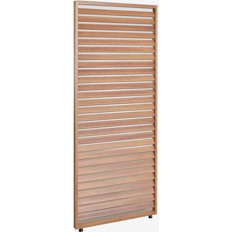 Panneau latéral pour pergola bioclimatique en aluminium avec lames Druvia SKLUM Marron Bois Marron (1/5)