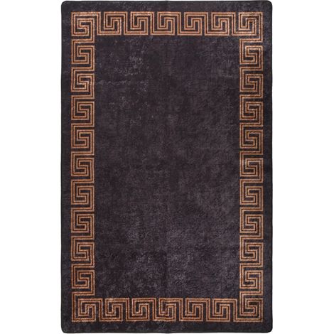 Tapis lavable antidérapant, Tapis de salon, Tapis Intérieur & Extérieur 160x230 cm Noir et doré MKS93198 (1/5)