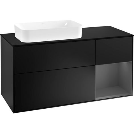 V&B Waschtischunterschrank Wandbeleuchtung Finion 120cm, Pl b m, Rg r A m, bla m Lac (1/2)