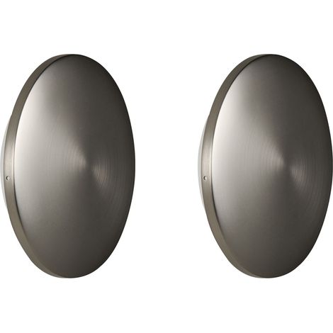 Set of 2 Outdoor LED Wall Lights Silver Aluminium Round Accent Lighting IP65 Modern Design BUCKIE (1/5)