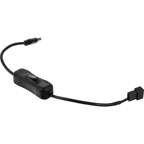 Câble Interrupteur USB vers Ventilateur pour 4 Broches Adaptateur Noir Cuivre, Caoutchouc et Abs, Transmission du Signal et Anti-usure, Fête, eurs de Câble (1/5)