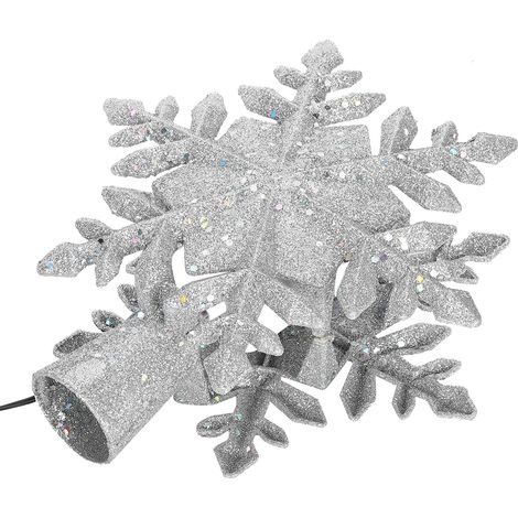 Projecteur d'Étoile de Neige Rotatif pour Sapin - Lampe LED Décorative avec Projection Neigeuse - Alimentation 220‑240V EU