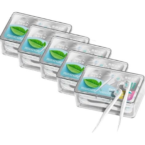 Cepillo de dientes desechable, limpieza portátil, aliento fresco, menta, 100 unidades (1/2)