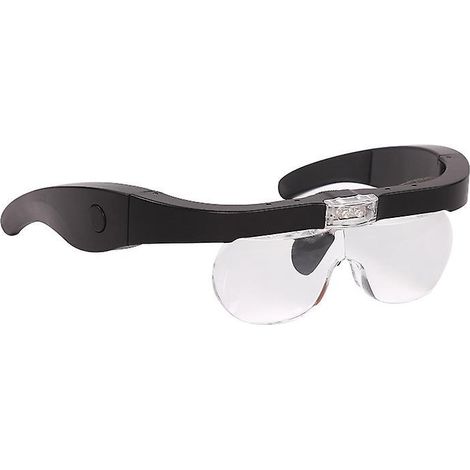 lunette Loupe Avec Lumires Led, Rechargeable Frontale Grossissantes Casque Loupe Mains Libres Avec 4 Lentilles Amovibles Pour Lecture, Bijoutier, (1/5)