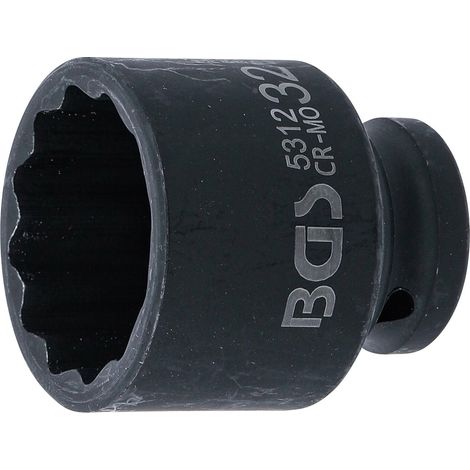 Llave de vaso BGS dopsleuteldop doce puntos 32 mm 1/2 pulg (1/4)