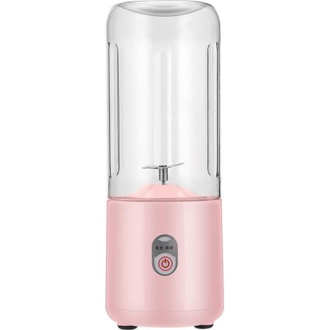Mélangeur Portable, Mini Mélangeur De Jus Rose De 500 Ml, Tasse De Presse-agrumes Rechargeable USB Avec Six Lames En 3D, Mélangeur De Smoothie Maison, Bureau, Extérieur (1/5)