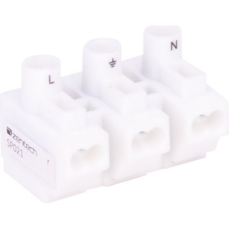 Zenitech – Connectique de luminaire domino 3 pôles – Connexions souples et rigides – Conforme norme CE – Installation rapide et simple (1/5)
