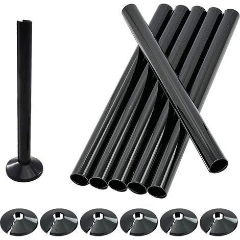 6 Pcs Black Radiator Hose Covers and Clamps 200mm15mm 6pcs Hose Clamps 15mm (1/4)