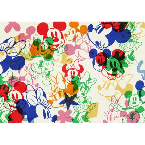 Papier peint panoramique enfant Mickey et Minnie Mélange (1/3)