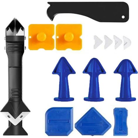 Kit de joint silicone - Mastic silicone 3 en 1 - 15 pièces avec buse et outils - Antiadhésif ergonomique - Salle de bain, cuisine (1/5)