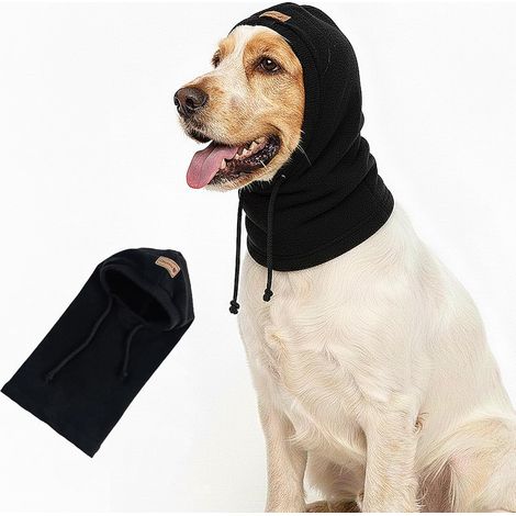 1 casquette et snood chien, cache oreille, coton double couche, fermeture réglable, anti-bruit, hiver pour chien taille m (1/5)