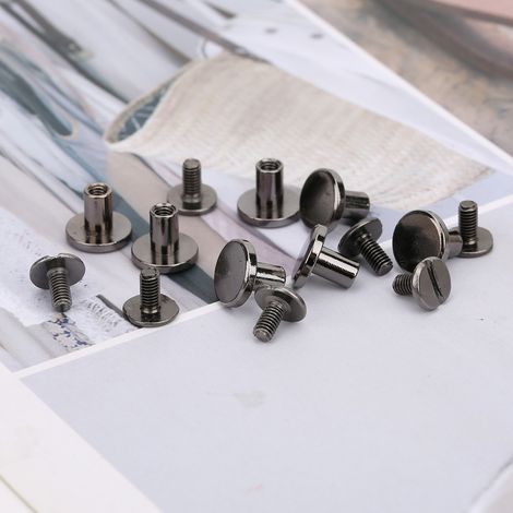 50 jeux de rivets femelles à tête plate tout cuivre de 8 mm pour la connexion de registres, de cahiers, de vis de reliure métallique, d'agrafes de registre de 8 mm (moulées au canon).