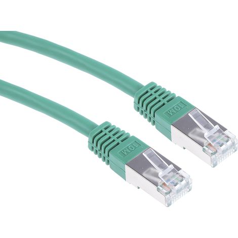 Câble cat 6 Avec connecteur / , S/FTP, gaine PVC Vert, 10m ( Prix pour 1 )