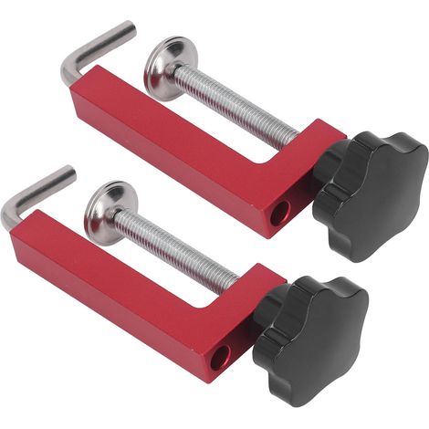 Lot de 2 pinces de fixation en G en alliage d'aluminium, 35-160 mm, pour scie circulaire de table à bois. (1/5)