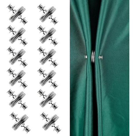 Cortinas，botones magnéticos，barras para cortinas，cierres magnéticos，aptas para dormitorios，12 pares，un artículo indispensable para el verano (1/2)