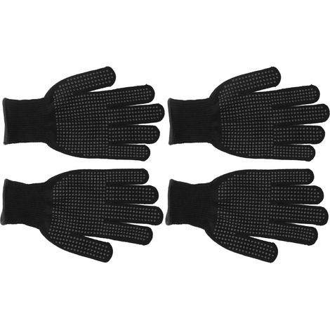 Lot de 2 paires de gants anti-coupures pour la cuisine, le jardinage et la sculpture sur bois. Noir, 22 cm. (1/5)