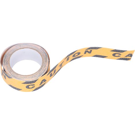 Bande antidérapante imperméable en PVC, pour marches, escaliers et sols extérieurs, noir et jaune. Attention : pour les marches, escaliers et sols extérieurs. (1/5)