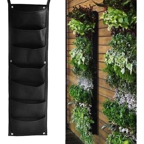 7 Poches Sacs De Culture Suspendus, Suspension Verticale Jardinire Murale Sac De Pot De Fleurs Pour La Dcoration De La Maison Du Jardin De La Cour (1/5)
