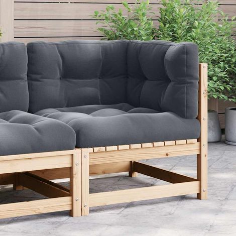 vidaXL Sofá de esquina de jardín cojines gris antracita madera acacia (1/5)
