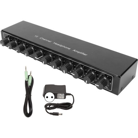 Amplificateur Casque Audio Portable 10 Sorties, 1 Entrée, 100‑240V avec Prise UE (1/5)