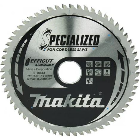 Makita E-16813 Efficut Lama TCT per seghe circolari 185x30 mm per alluminio