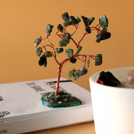 Arbre à pierres précieuses - Aventurine verte sur base d'agate verte (35 pierres)- Vendu par 1 (1/4)
