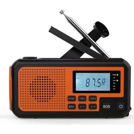 Multifunktionales, handkurbelbetriebenes Solarradio für Notfälle im Freien, Leselampe, Taschenlampe, Powerbank, Katastrophenschutz XXW (1/4)