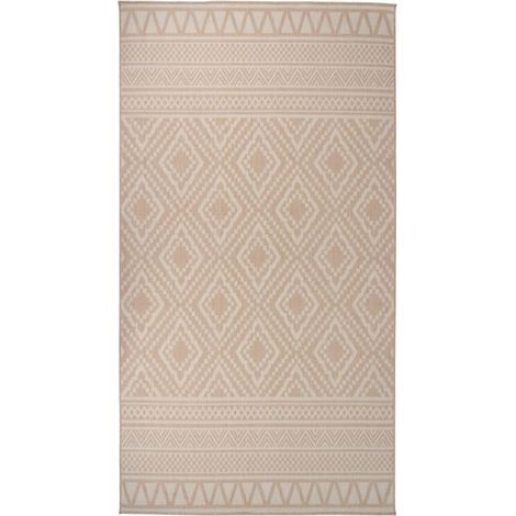 Tappeto da Esterni a Tessitura Piatta 80x150 cm Strisce Marroni vidaXL (1/5)