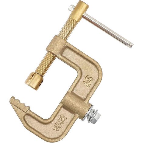 Pince de masse pour soudage, pince de masse en laiton de type G 500 A, largeur de mâchoire de 43 mm pour soudeuses TIG (1/5)