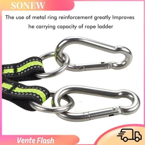 Échelle De Corde - 3 Marches - Pour Embarquement Sur Bateau - Portable - Nylon Et Acier Inoxydable - Charge Max 180 Kg (1/5)