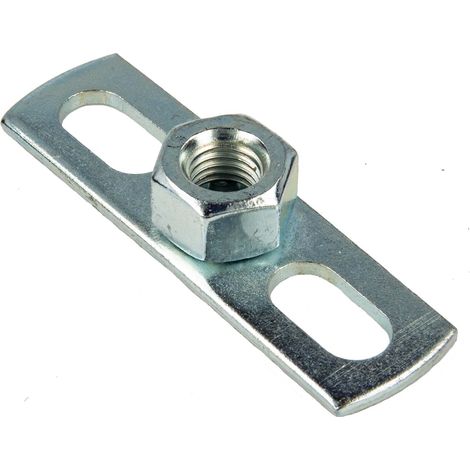tecuro Befestigungsplatte 70 x 20 mm, mit M 10 Innengewinde, Stahl verzinkt (1/2)