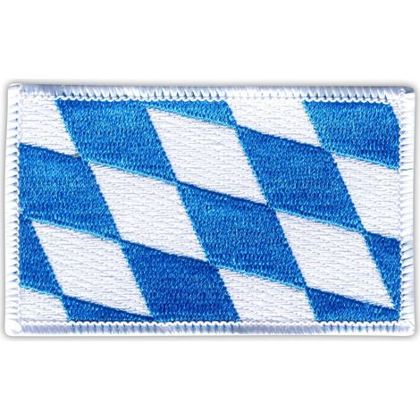 Aufnäher mit bayerischer Flagge – zum Aufnähen – gestickter Aufnäher/Abzeichen/Emblem