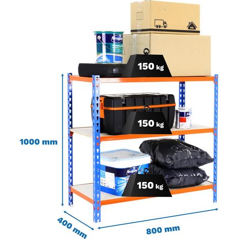 Simonrack Leichte Regale in Blau und Orange mit 3 Regalebenen