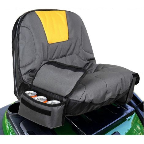 Housse de siège pour tondeuse autoportée Housse de siège imperméable avec poche latérale pour boisson, compatible avec les tracteurs tondeuses et les tondeuses autoportées (1/5)