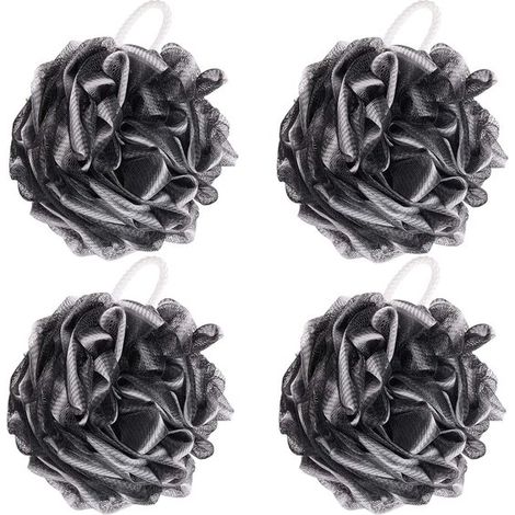 Quatre boules de bain en luffa, 60 grammes de boules de bain en filet, boules de bain noires, comme sur la photo. (1/5)