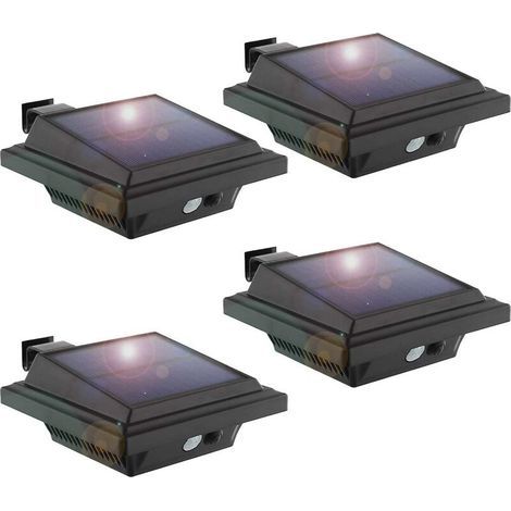 Sensor de movimiento solar para exteriores, 25 luces LED solares para canalones, luces de pared decorativas inalámbricas IP65 impermeables de 500 lm para entradas de vehículos, jardín, patio, valla (f (1/3)