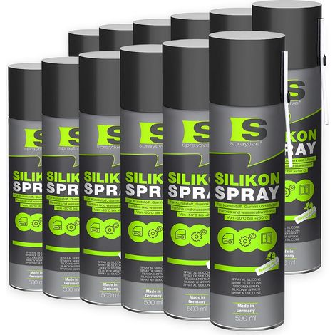 Spraytive 12x 500ml Silikonspray - Farbloses Schmier- & Gleitspray für Auto & Haushalt (1/5)