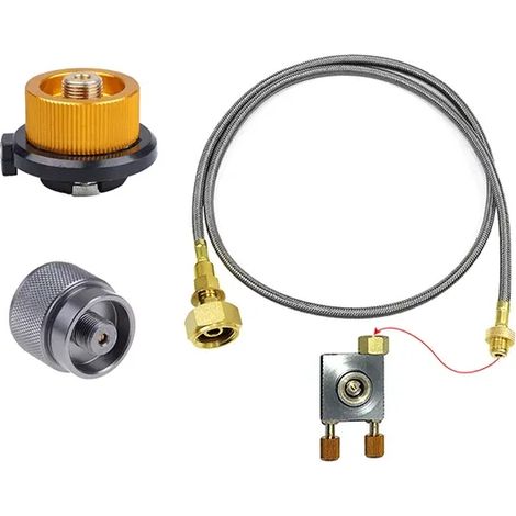 Réchaud à gaz d'extérieur, adaptateur de recharge de propane pour réchaud de camping, brûleur pour bouteille plate de GPL, coupleur de conteneur, adaptateur pour réchaud de cuisine portable à tube mét