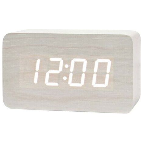 Wooden Smart LED Alarm Clock Student Gift Electronic Digital Temperature Date Display Korean Home Clock (1/3)