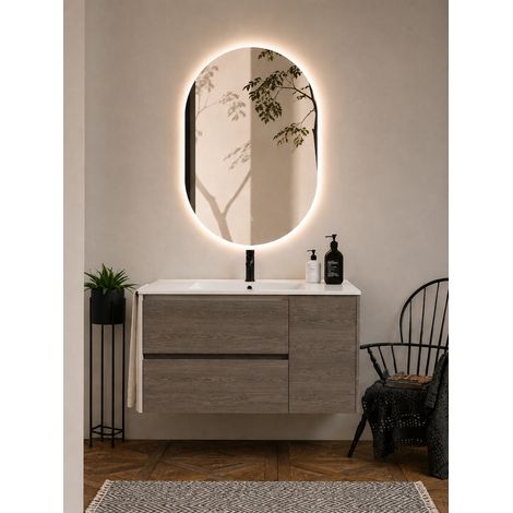 Bathroom cabinet with basin ORIGENBATH ITACA without mirror 50x40 cm smoked oak (1/5)