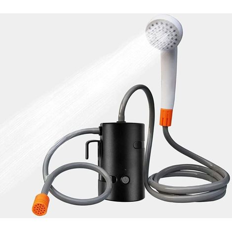 Douche extérieure portable, 2 modes de débit, idéale pour la randonnée, douche de camping rechargeable avec 3 lumières LED (1/5)