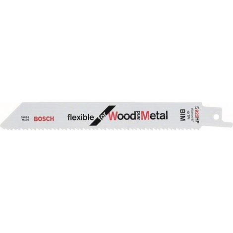 BOSCH S922HF (pkt of 100) Flexible for wood & metal 150mm 10TPI