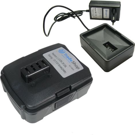 Trade-Shop 2in1 Set: Li-Ion Akku 12V / 2000mAh / 24Wh + Ladegerät Netzteil für AEG Ryobi BID-1201 CAH120LK CD100 CK212DA CKF-120LM CR-1201 CS-1201 (1/5)